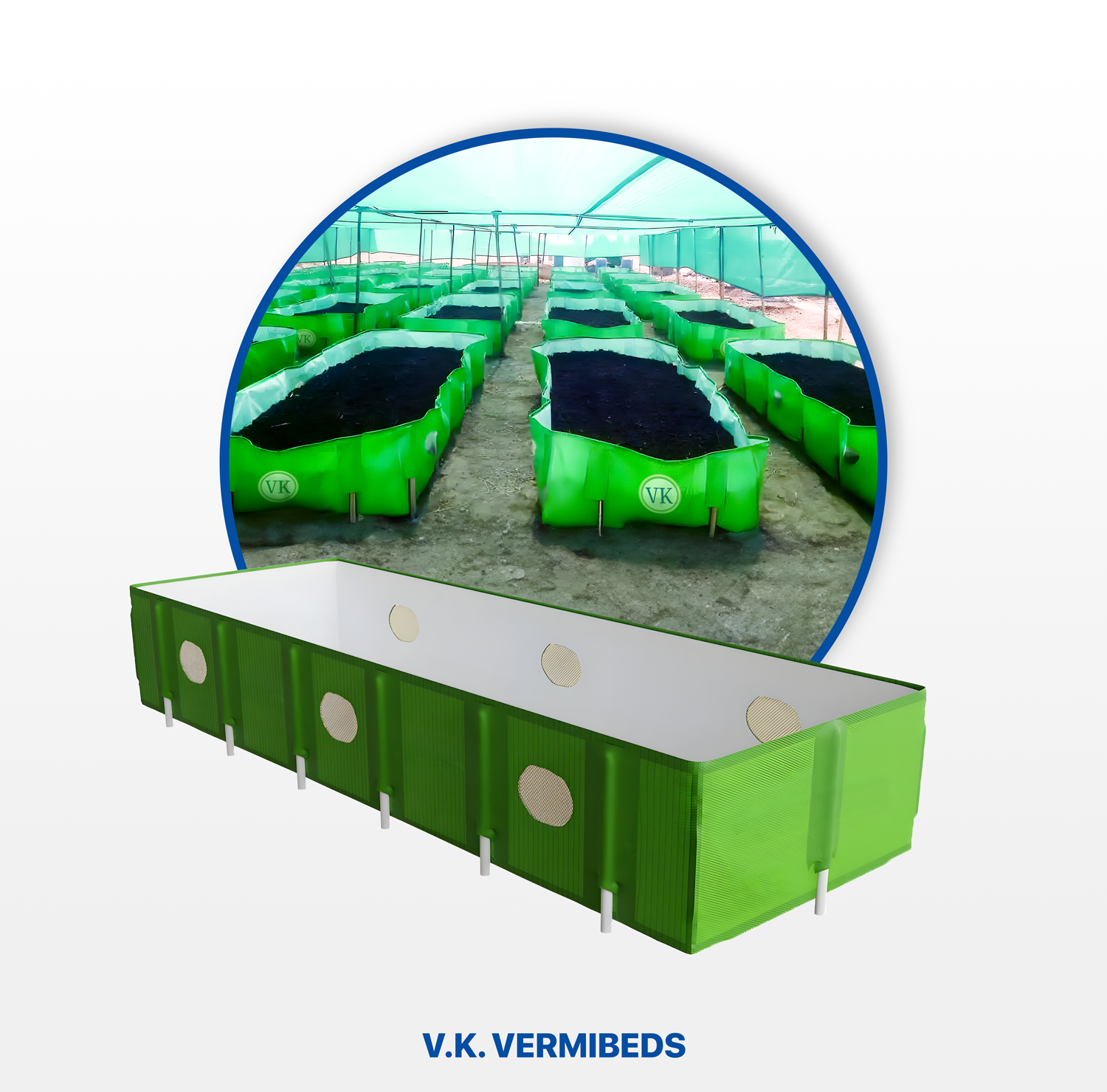 V.K. Vermicompost Bed 340 GSM (12X4X2) Ft.HDPE Fabric, UV Coated for Vermi Composting
